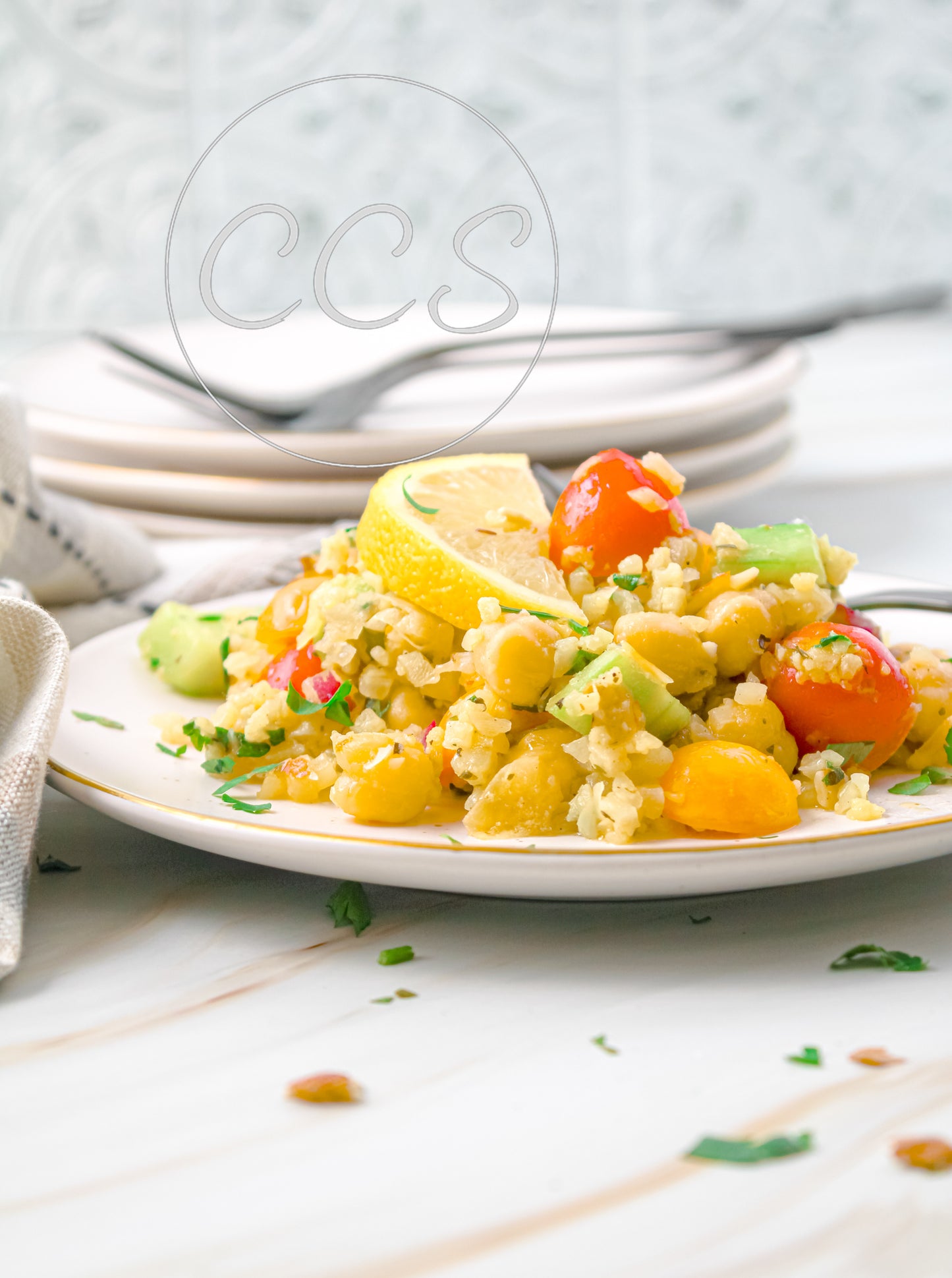 Cauliflower Chickpea Salad - Set 3 of 3