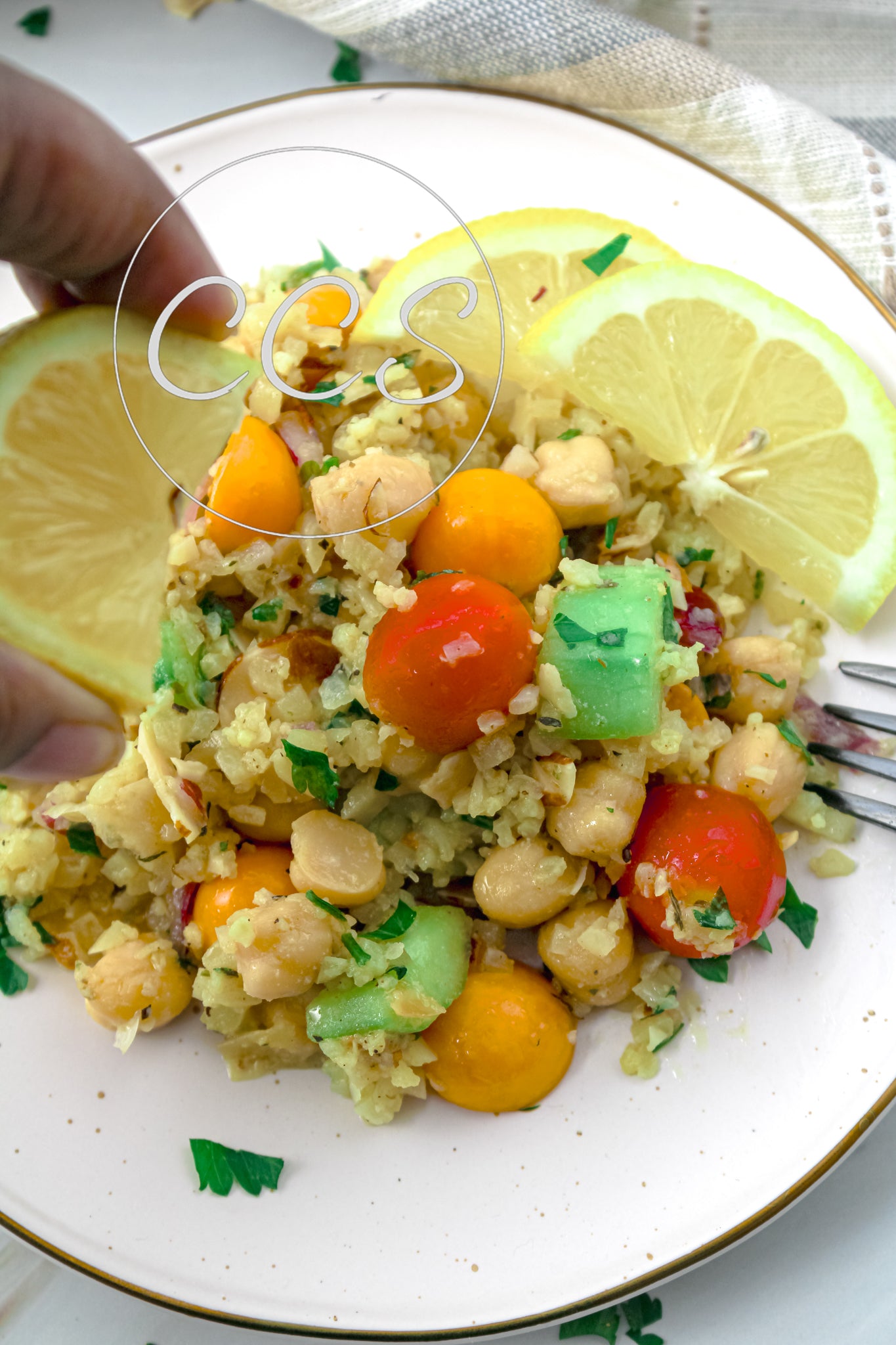 Cauliflower Chickpea Salad - Set 3 of 3