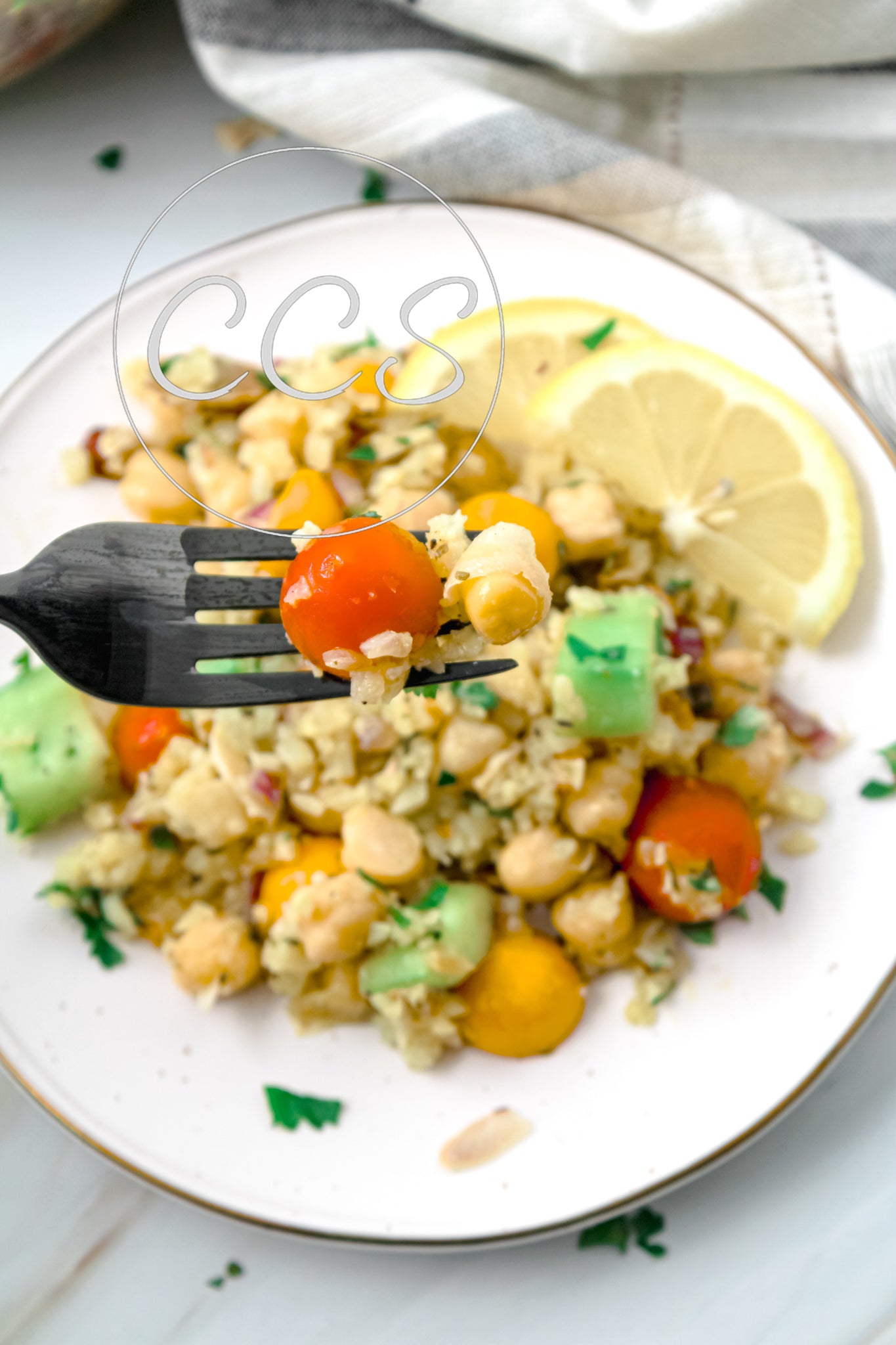 Cauliflower Chickpea Salad - Set 3 of 3